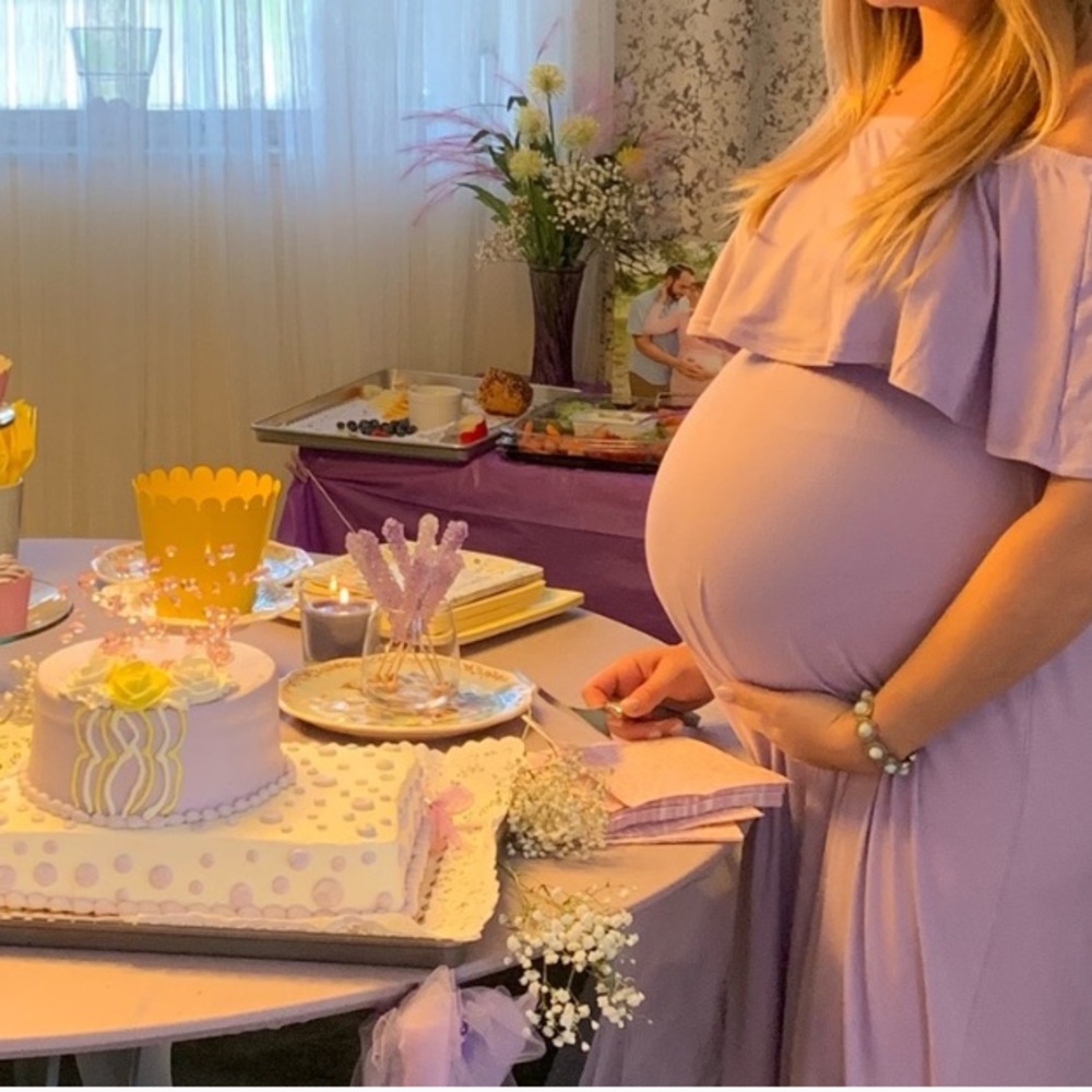 Lilac purple maternity maxi dress size M